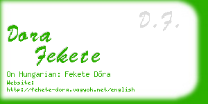 dora fekete business card