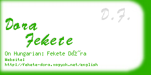 dora fekete business card